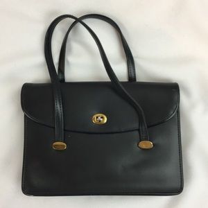 Vintage Satchel Flap black small purse handbag